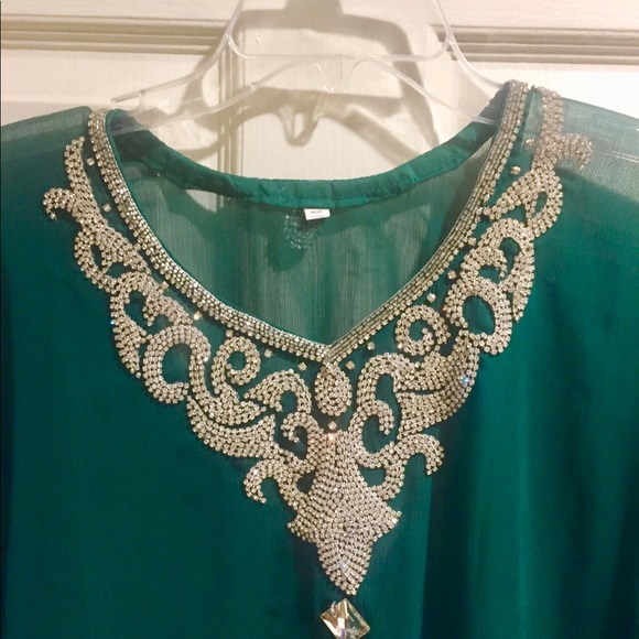 emerald green kaftan